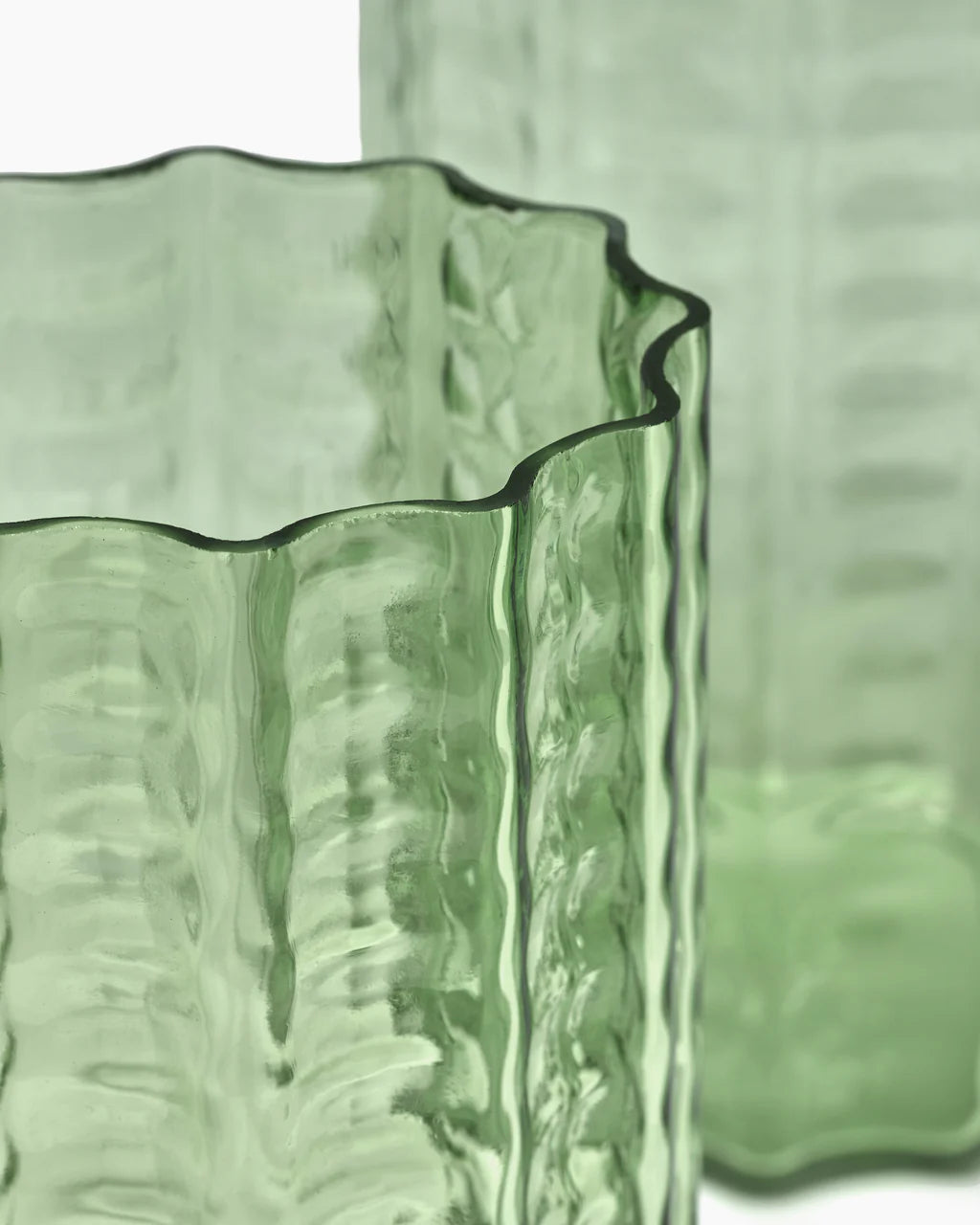 Serax - Vase 01 Green Transparant Waves by Ruben Deriemaeker