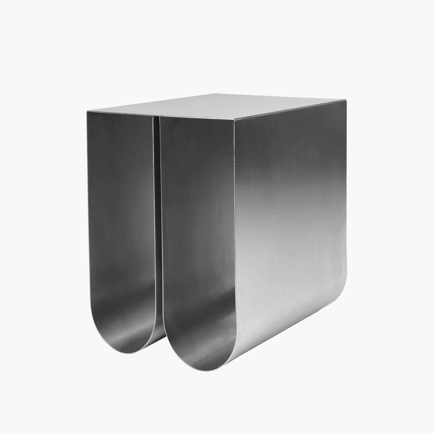 Curved Side Table | Stainless Steel by Kristina Dam Studio
